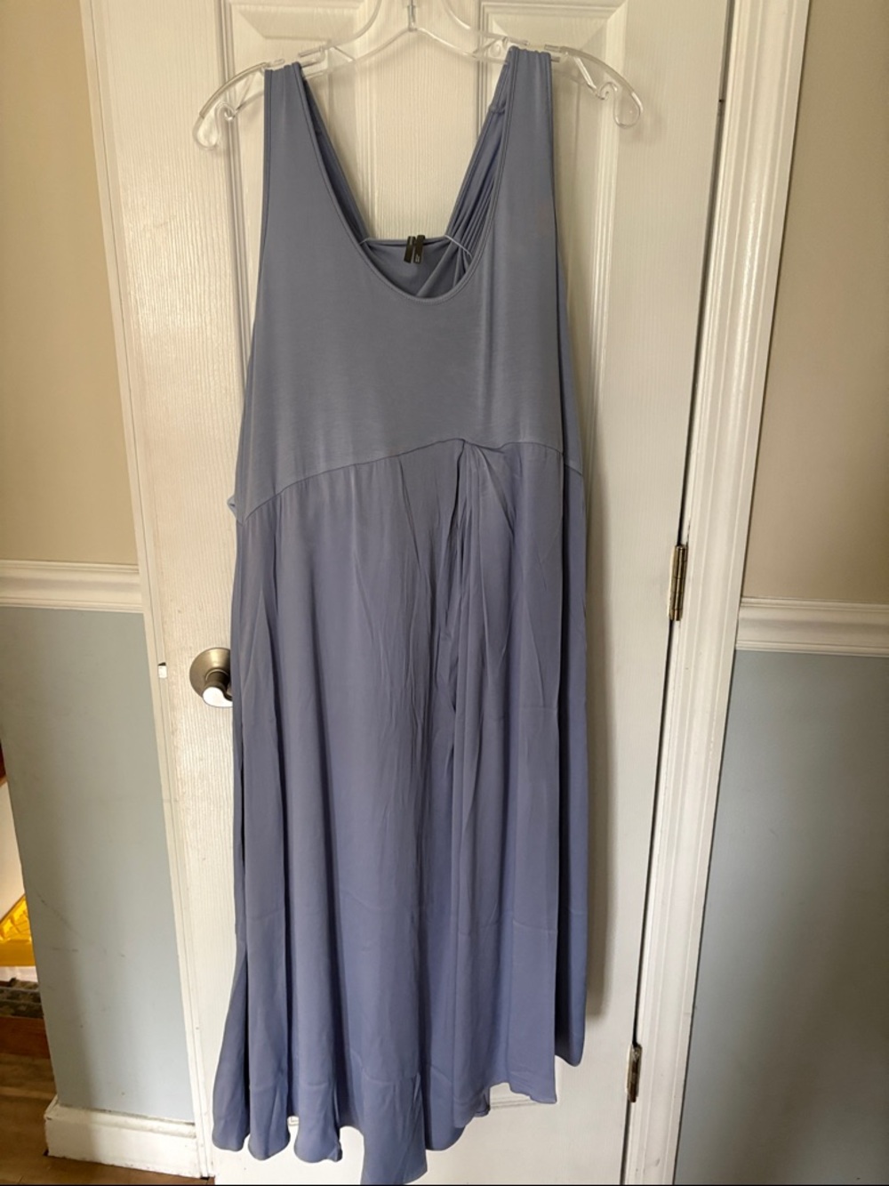 Anthropologie NWT Light Blue Knit Top with Dusty Blue Maxi dress Two-Piece Set - Picture 4 of 12